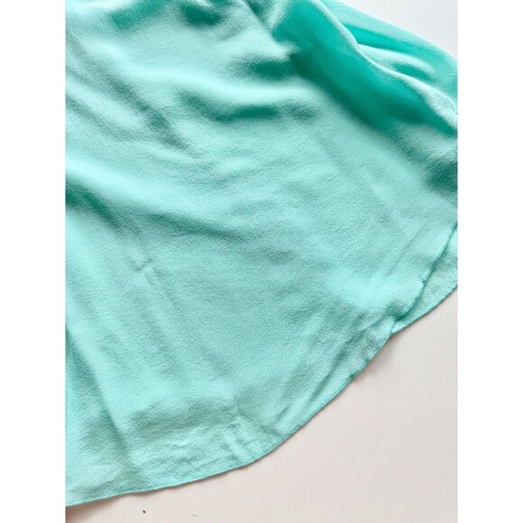 Aritzia WILFRED Minou Turquoise Silk Crepe Lace Trim Camisole Tank Top, Size S - Picture 7 of 11